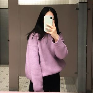 Zara lilac fuzzy knit sweater